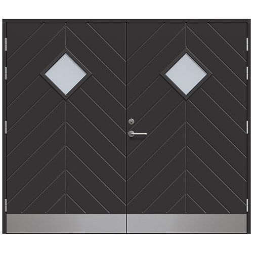 Slagport Saxtorp 2400 x 2100 mm, Frostat glas, Grafitsvart