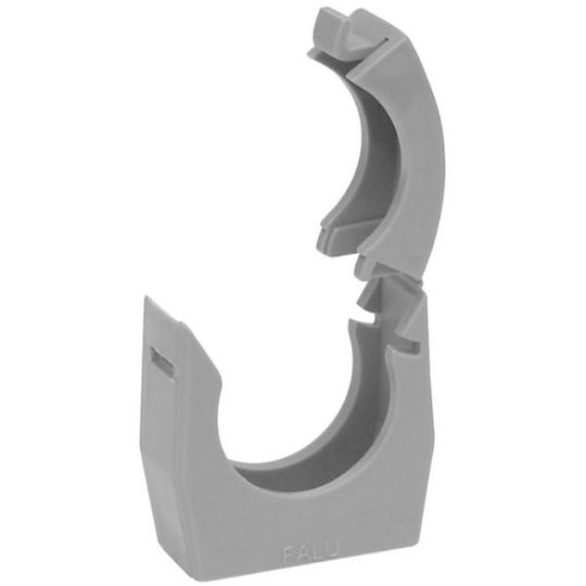 Faluplast 18191 Rörklammer enkel, med låsbart överfall, 40 mm Grå