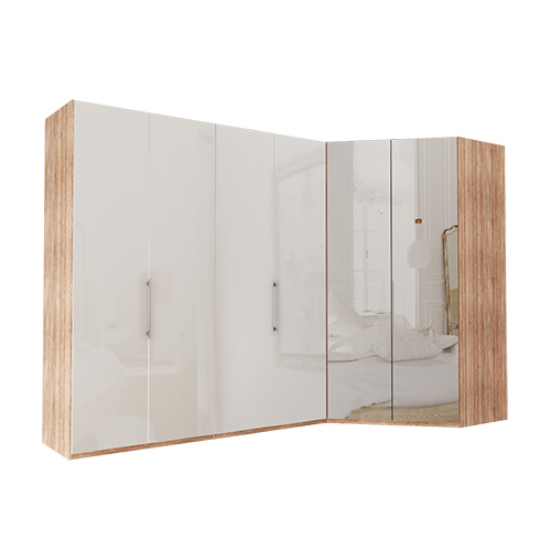 Garderob Atlanta - Ljus rustik ek 200 cm, 236 cm, Walk-in