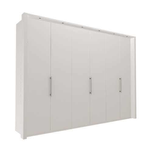 Garderob Atlanta - Vit 300 cm, 216 cm, Med ram