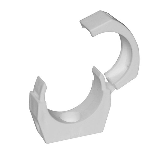 Faluplast 18210 Rörklammer enkel, med låsbart överfall, 50 mm Vit