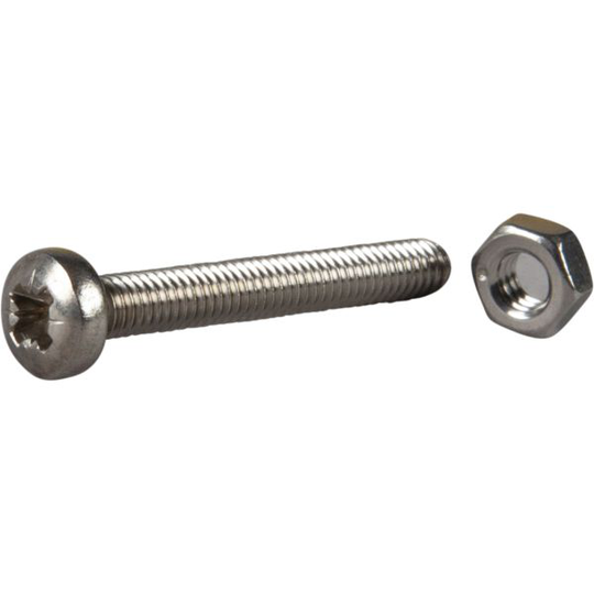 ESSVE 550290 Maskinskruv m. mutter, rundat huvud, syrafast A4 M4 x 12 mm, 8-pack