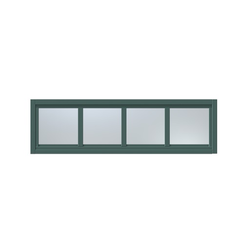 Överljus med spröjs Näs 14x4, Skogsgrön, Frostat glas