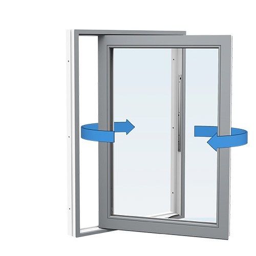 Energi Aluminium Sideswing-fönster 7, 9, Askgrå