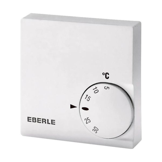 Eberle RTR-E 6721 Rumstermostat bimetall, 230V, 5-30 °C Utvändig ratt, växlande
