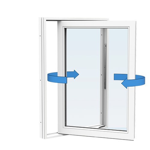 Energi Aluminium Sideswing-fönster 5, 12, Vit