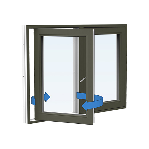Energi Aluminium Sideswing-fönster 16, 7, Olivgrön
