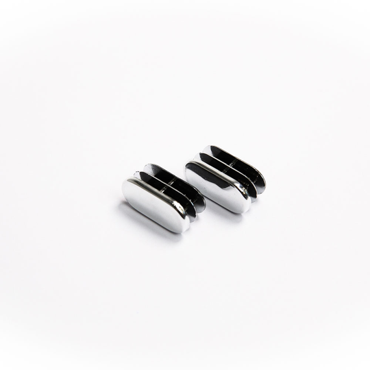 Pelly System Ändplugg för ovalrör, 2-pack Silver, Krom