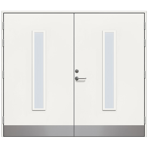 Slagport Stehag 2400 x 2100 mm, Frostat glas, Vit