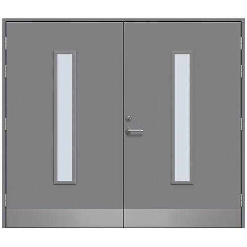 Slagport Stehag 2400 x 2100 mm, Frostat glas, Askgrå