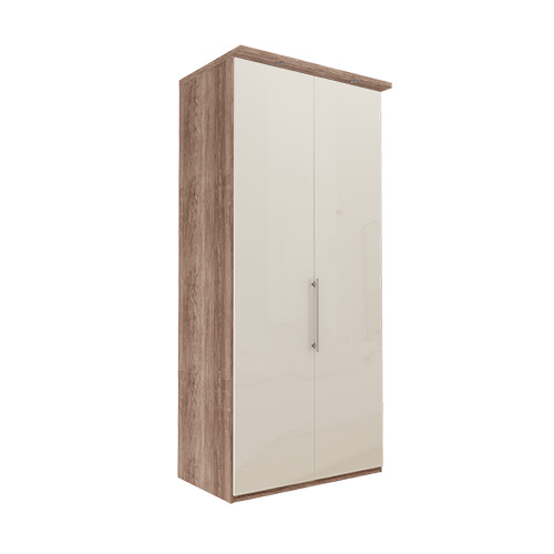 Garderob Atlanta - Mörk rustik ek 236 cm, Med kornisch, Vänster