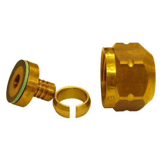 Ezze 1884351 Halvkoppling för PEX-rör, gul, 15X2,5XG15