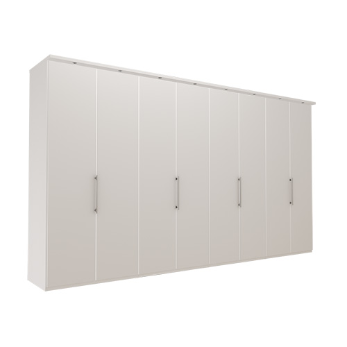 Garderob Atlanta - Vit 400 cm, 236 cm, Med kornisch