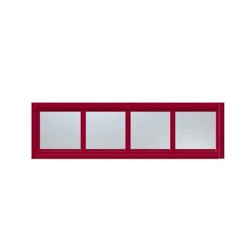 Överljus med spröjs Näs 10x3, Hallonröd, Frostat glas