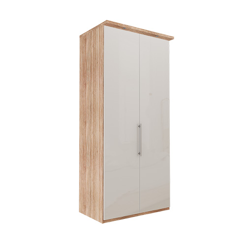 Garderob Atlanta - Ljus rustik ek 216 cm, Med kornisch, Höger