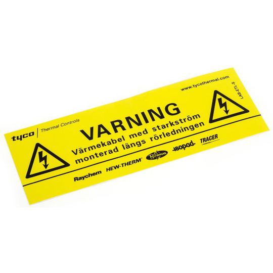 RAYCHEM 691703-000 Varningsskylt gul, 120 x 55 mm