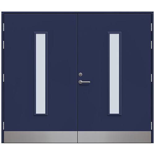 Slagport Stehag 2500 x 2100 mm, Frostat glas, Marinblå