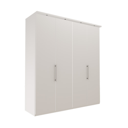 Garderob Atlanta - Vit 200 cm, 236 cm, Med kornisch