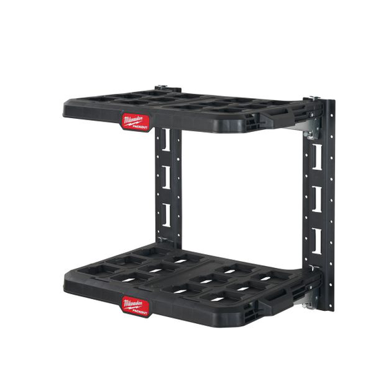 Milwaukee PACKOUT RACKING SYSTEM KIT Hyllsystem 2 hyllor och monteringsskenor