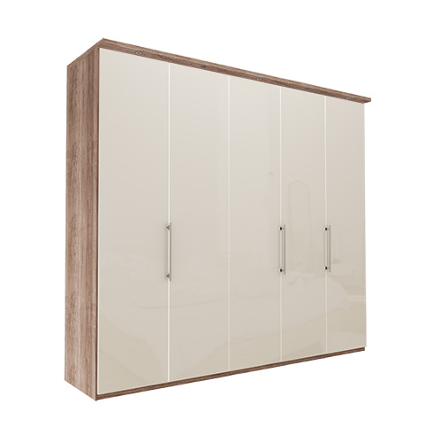 Garderob Atlanta - Mörk rustik ek 250 cm, 216 cm, Med kornisch