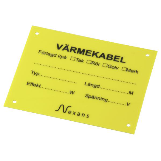 Axjo 13516409 Varningsskylt till värmekablar