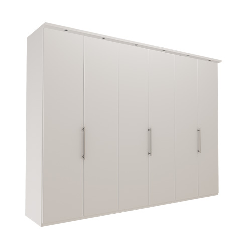 Garderob Atlanta - Vit 300 cm, 216 cm, Med kornisch