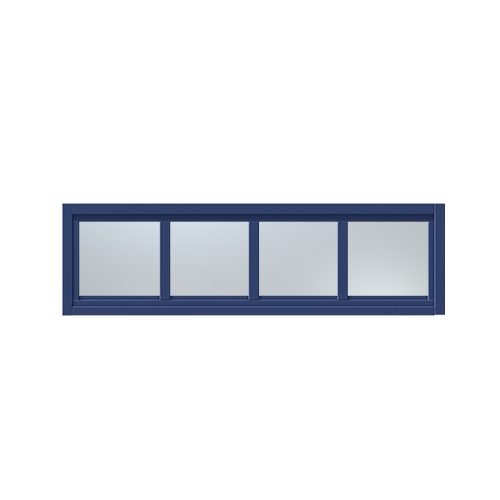 Överljus med spröjs Näs 14x5, Marinblå, Frostat glas