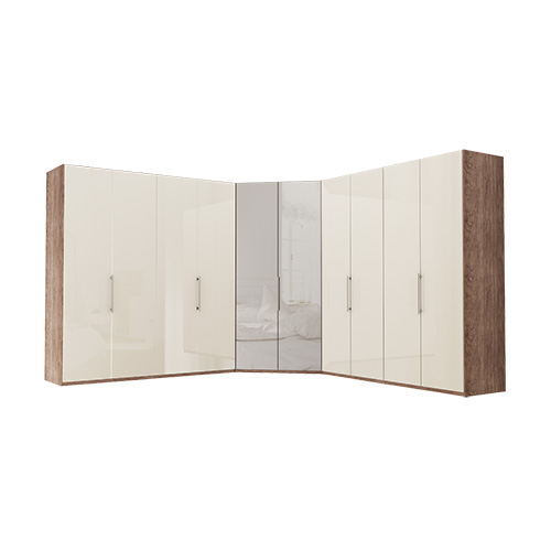 Garderob Atlanta - Mörk rustik ek 200 + walk-in + 200, 216 cm