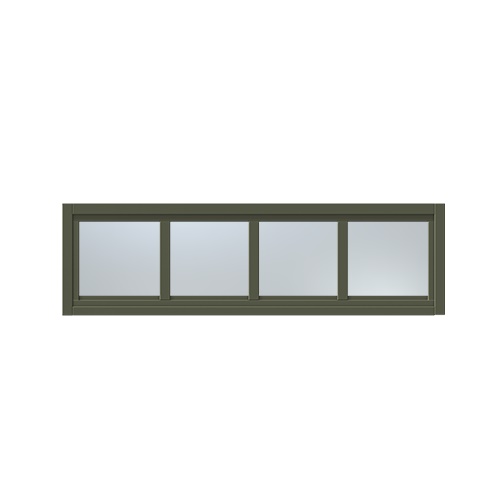 Överljus med spröjs Näs 14x4, Olivgrön, Frostat glas