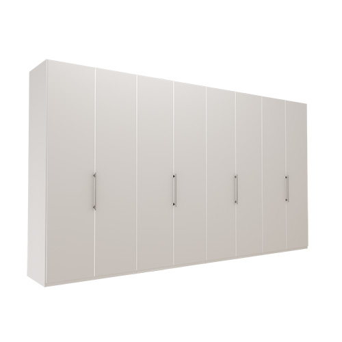 Garderob Atlanta - Vit 400 cm, 236 cm, Utan kornisch / ram