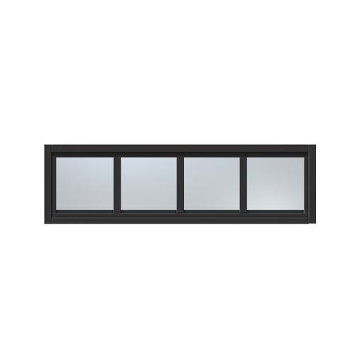 Överljus med spröjs Näs 9x4, Svart, Frostat glas