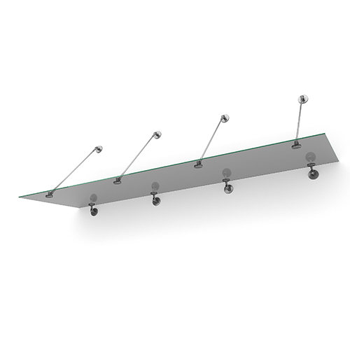 Entrétak Easy Collection - Tube Tonat glas, Tonat glas, 2500 mm