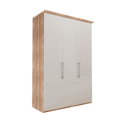 Garderob Atlanta - Ljus rustik ek 150 cm, 236 cm, Med kornisch