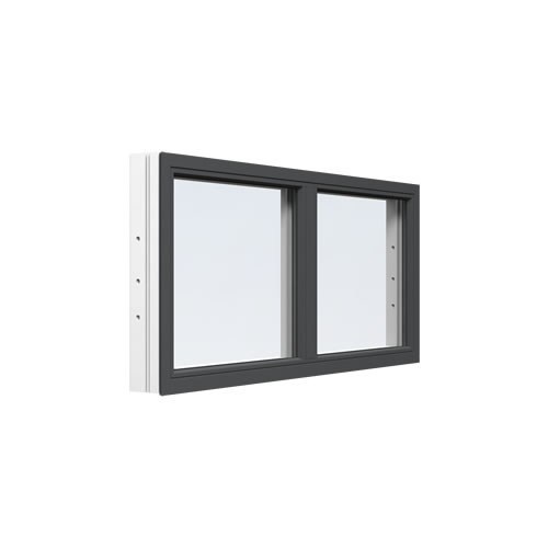 Energi Aluminium Fast fönster med mittpost 14, 7, Antracitgrå