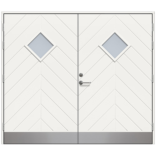 Slagport Saxtorp 2500 x 2000 mm, Frostat glas, Vit