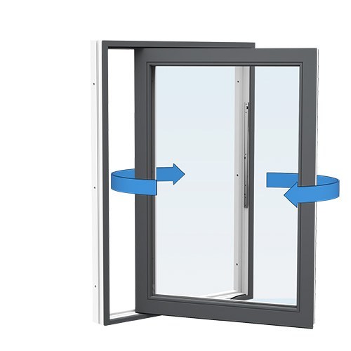 Energi Aluminium Sideswing-fönster 8, 15, Antracitgrå