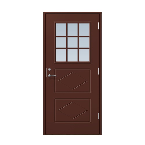 Entrédörr till villa Benarp 10 x 20, Högerhängd, Nötbrun