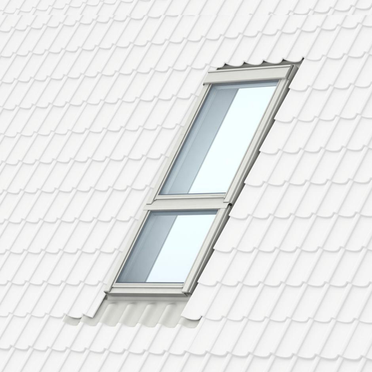 Topphängt och fast Velux kombinerat takfönster 11 x 12, 11 x 9 dm