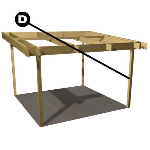 Limträdel Stolpe 90 x 90 x 2500 mm