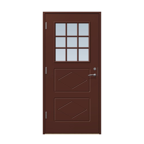 Entrédörr till villa Benarp 9 x 21, Vänsterhängd, Nötbrun