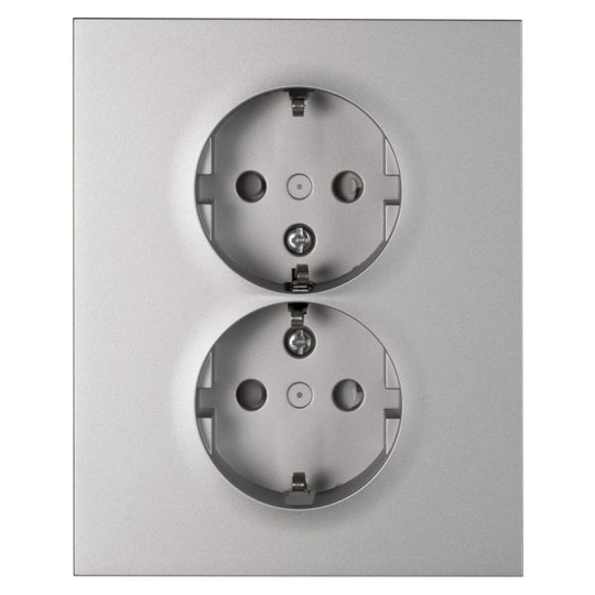 Elko Plus 2-V MJ Inf Skruv Vägguttag jordat, 2-vägs aluminium