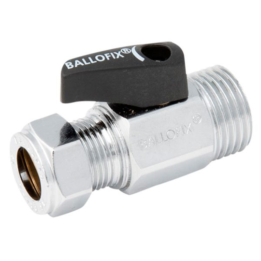 Ballofix 509 Kulventil G15, utvändig gänga/klämring 12 mm