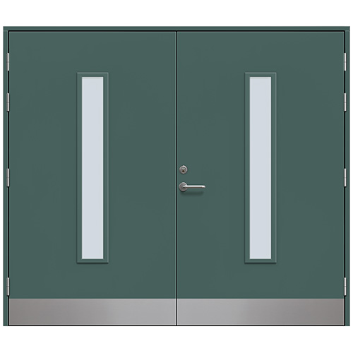 Slagport Stehag 2400 x 2100 mm, Frostat glas, Skogsgrön