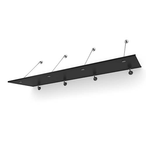 Entrétak Easy Collection - Tube Svart aluminium, Svart aluminium, 2500 mm