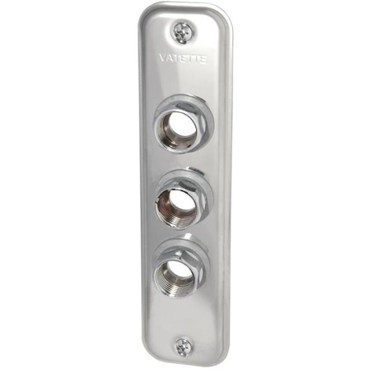 Vatette 8550646 Väggbricka 3-håls, krom