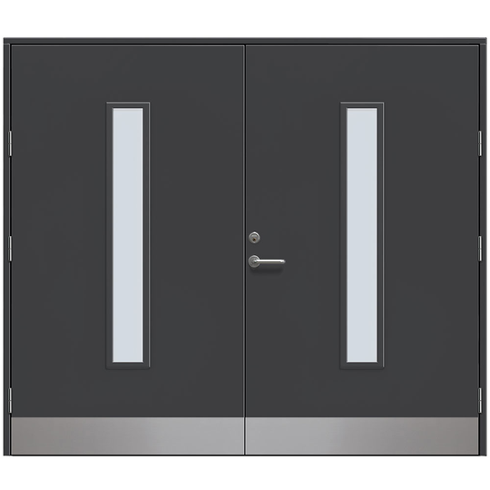 Slagport Stehag 2400 x 2100 mm, Frostat glas, Antracitgrå