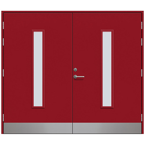 Slagport Stehag 2400 x 2000 mm, Frostat glas, Hallonröd