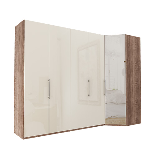 Garderob Atlanta - Mörk rustik ek 200 cm, 236 cm, Hörn