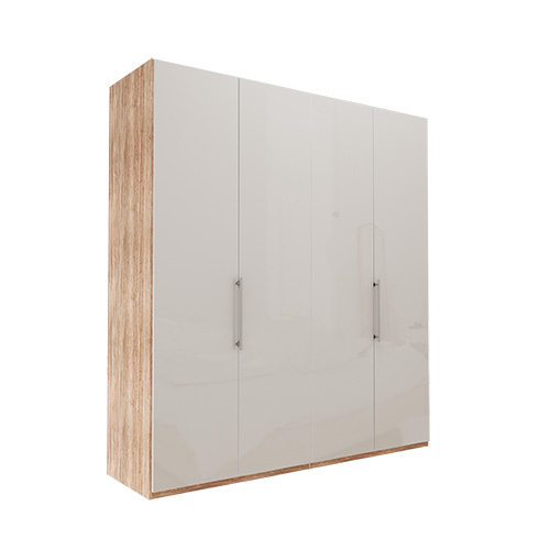 Garderob Atlanta - Ljus rustik ek 200 cm, 216 cm, Utan kornisch / ram