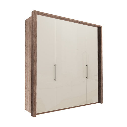 Garderob Atlanta - Mörk rustik ek 200 cm, 236 cm, Med ram